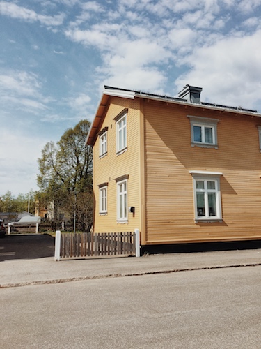 Yellow house in Sweden.